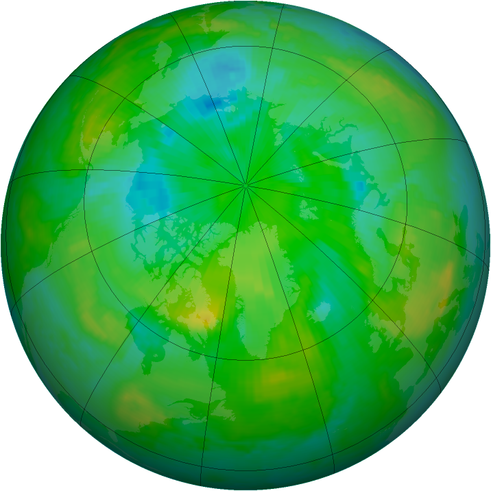 Arctic ozone map for 16 July 2000